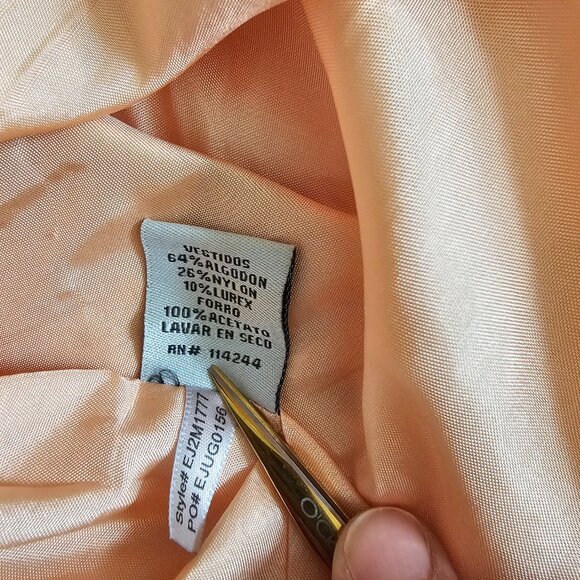 Eliza J Sleeveless V-Back Jacquard Tulip Bubble Dress, 14, Gold Peach Lurex - Picture 12 of 12